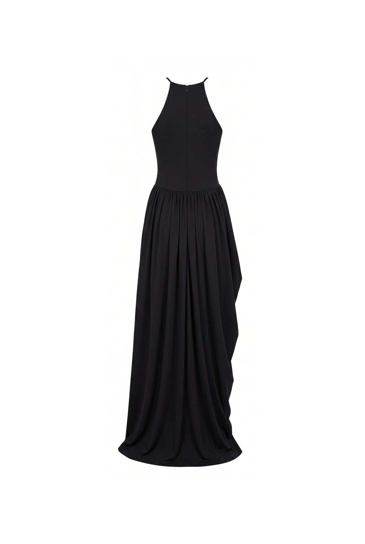 BLACK ELASTIC MAXI DRESS