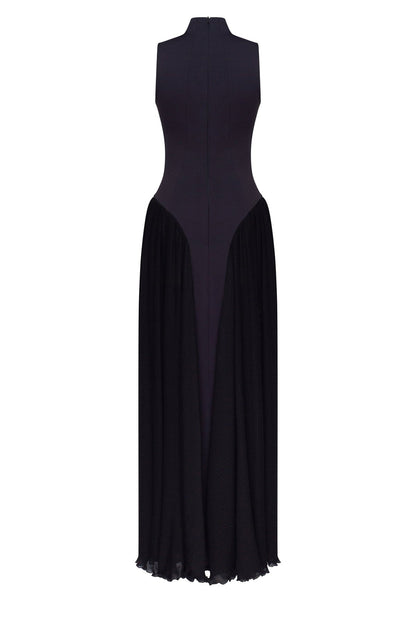 ELEGANT MOCK NECK MAXI DRESS, PARISIENNE