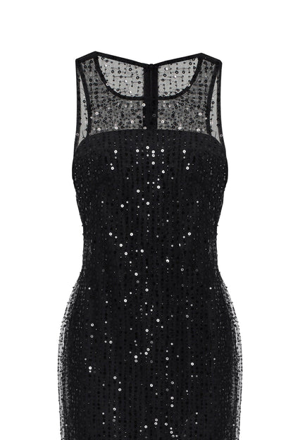 SENSATIONAL SHEER LACE MAXI DRESS, XO XO