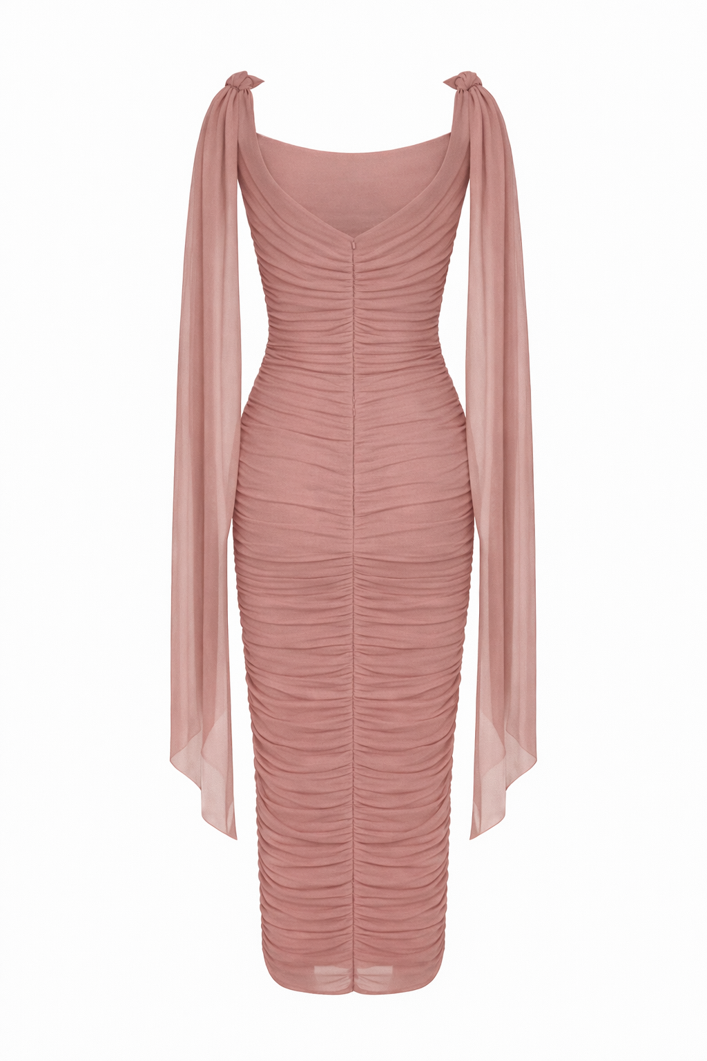 MIDI DRESS IN ITALIAN MESH WITH DRAPING