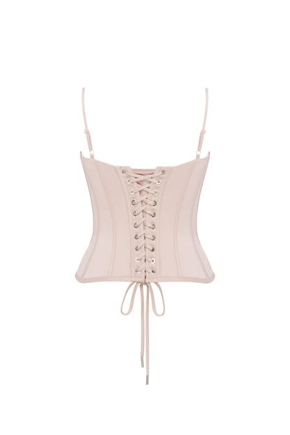 Beige sculpting lace corset
