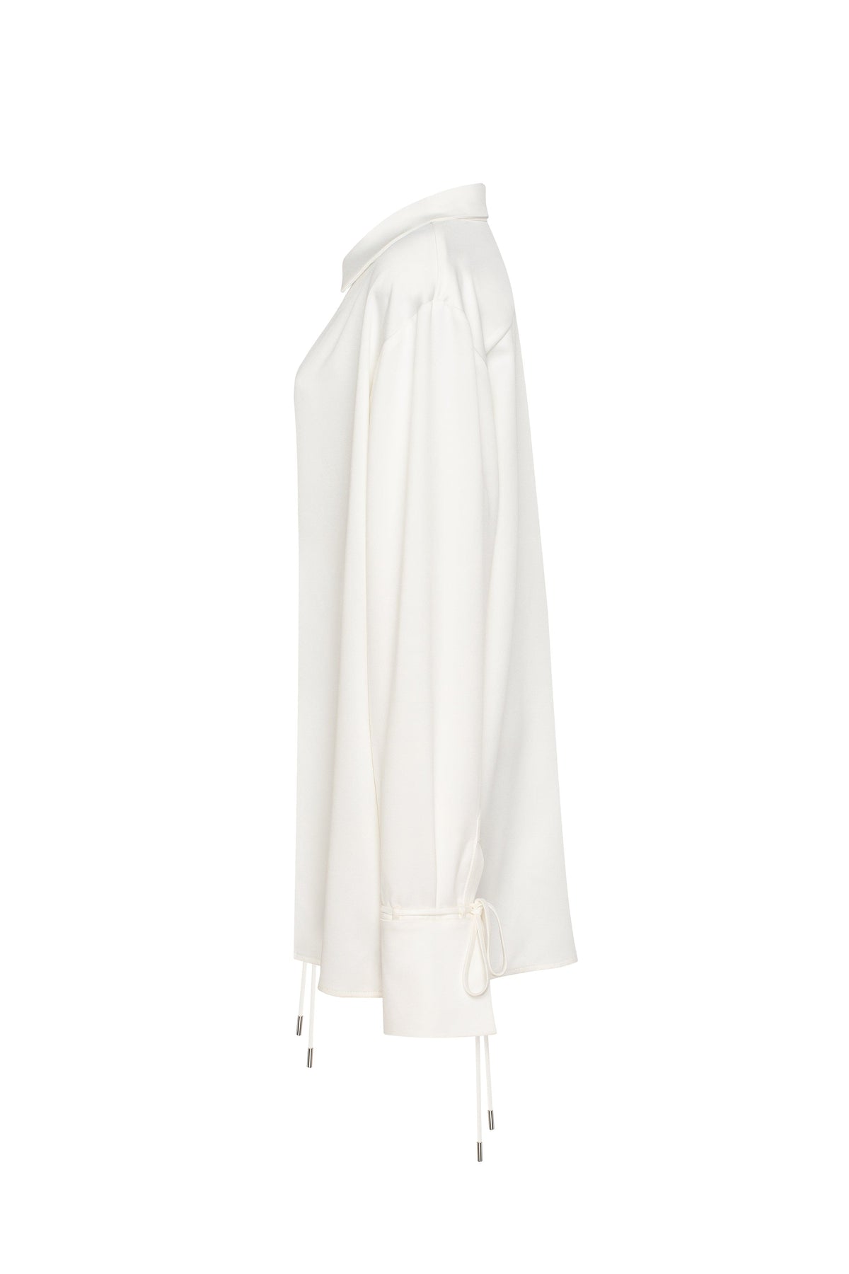 FRONT-TIE SATIN BLOUSE IN WHITE, XO XO
