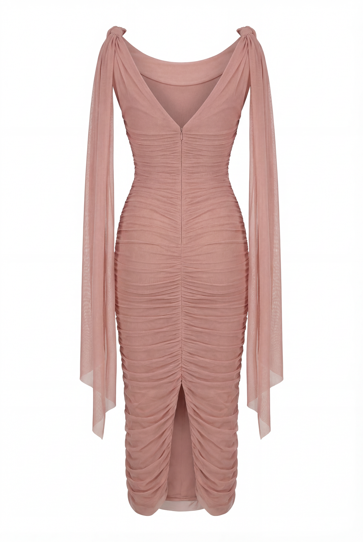 MIDI DRESS IN ITALIAN MESH WITH DRAPING