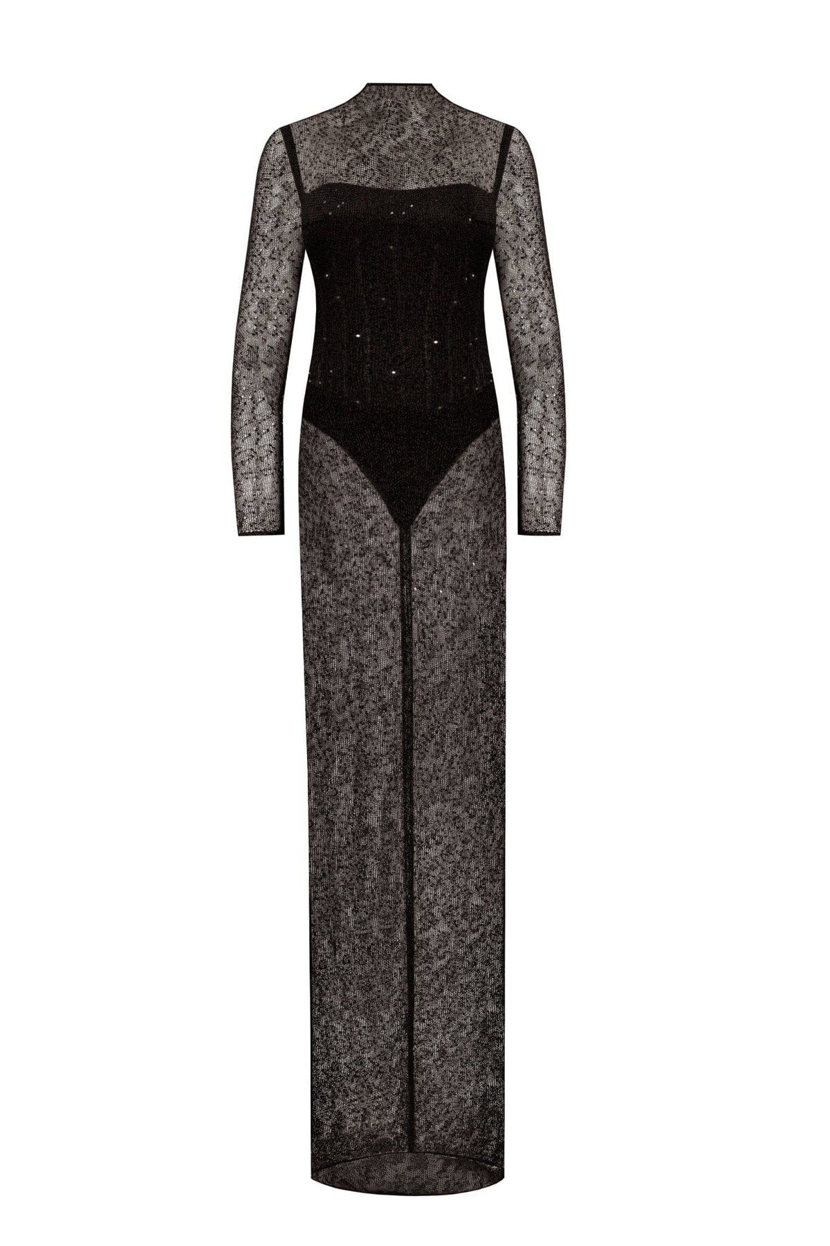CRYSTAL-EMBELLISHED STRIKING MAXI DRESS