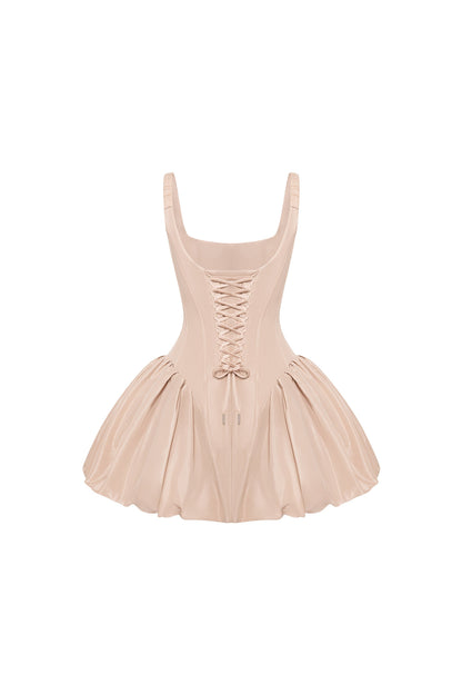 CAPPUCCINO CORSET MINI DRESS