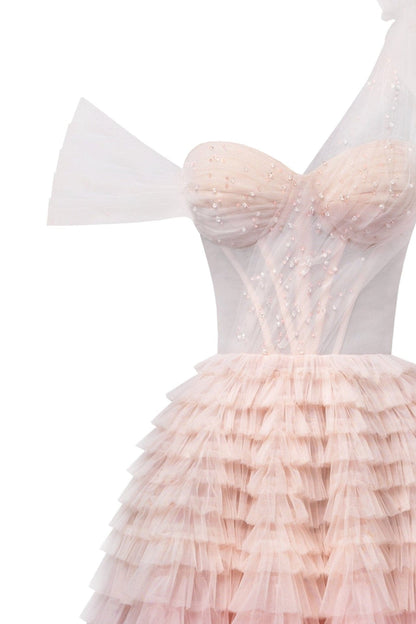 CHARMING BALL GOWN WITH THE FRILL-LAYERED OMBRE MAXI SKIRT