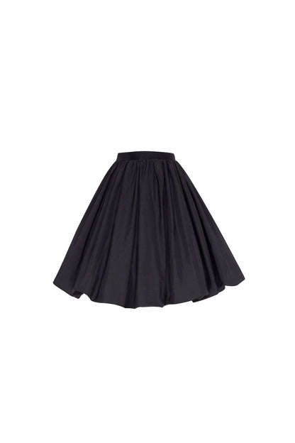 BALLOON TAFFETA BLACK MINI SKIRT, PARISIENNE