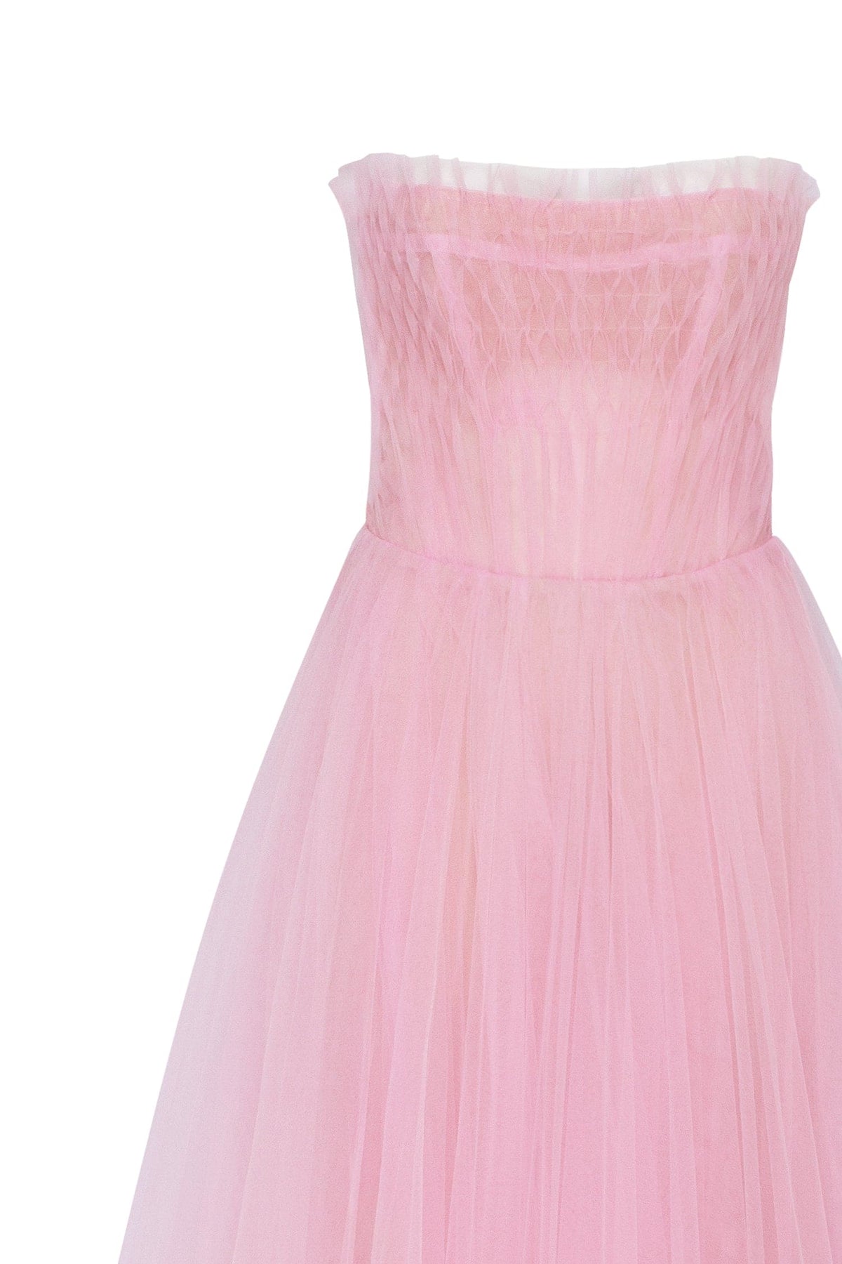 AIRY TULLE MAXI DRESS IN BARBIE PINK