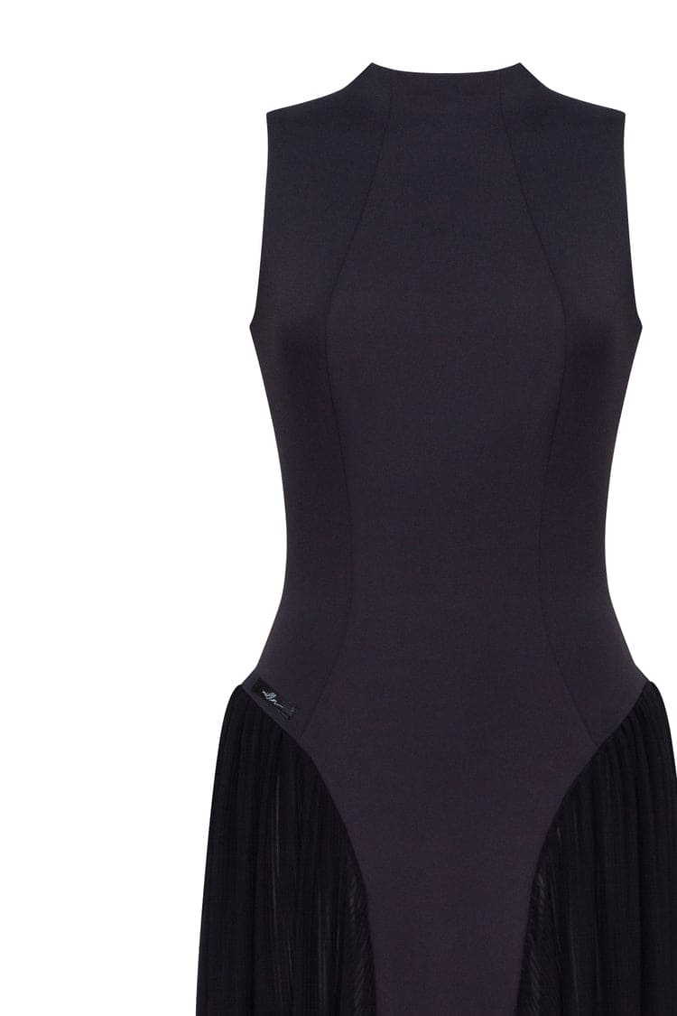 ELEGANT MOCK NECK MAXI DRESS, PARISIENNE