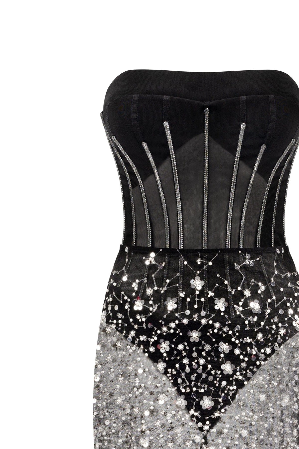 CRYSTAL-COVERED FABULOUS BLACK MAXI DRESS