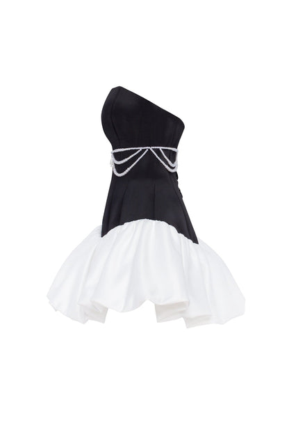 SWAN-LIKE MINI CORSET DRESS, GLOW-UP
