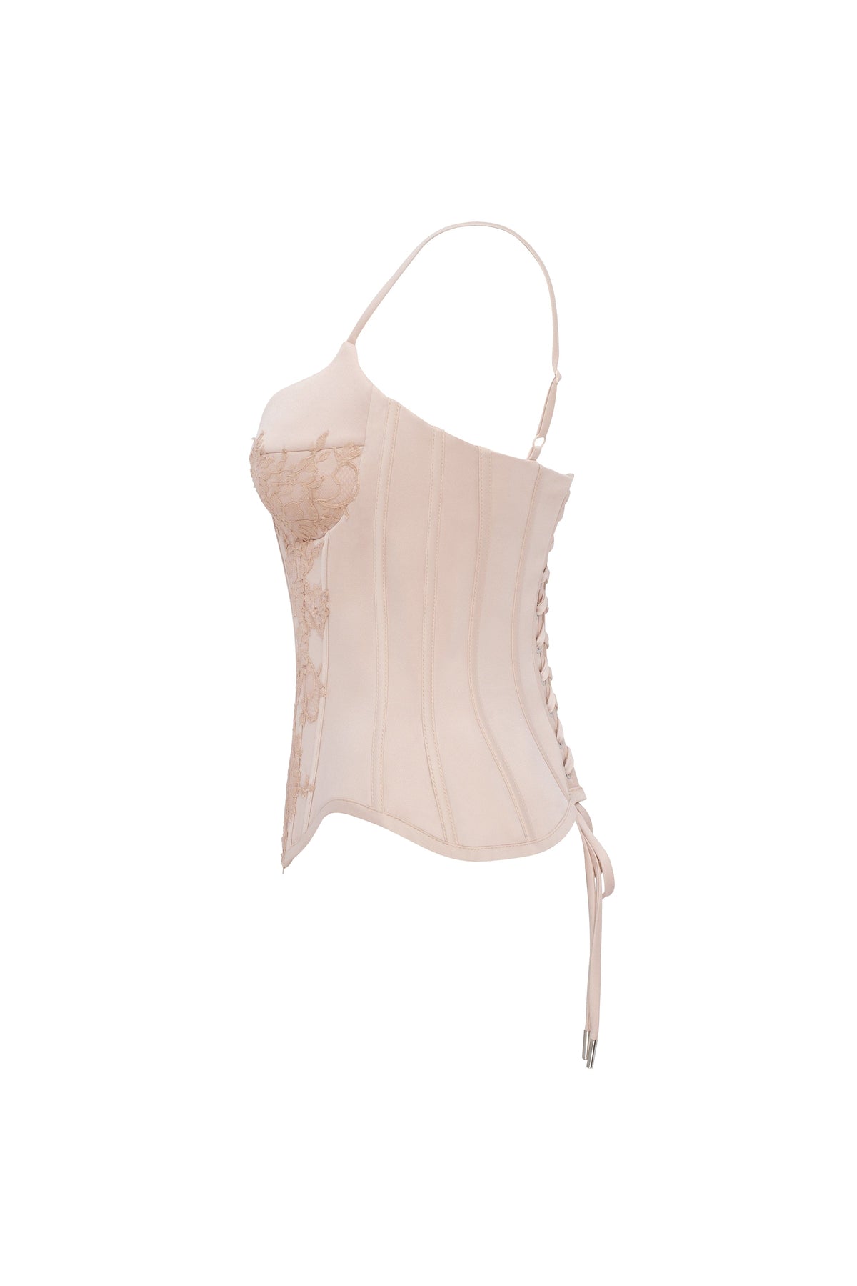 BEIGE SCULPTING LACE CORSET, PARISIENNE