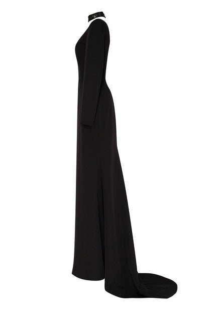 TRUMPET GOWN WITH DETACHABLE SLEEVE