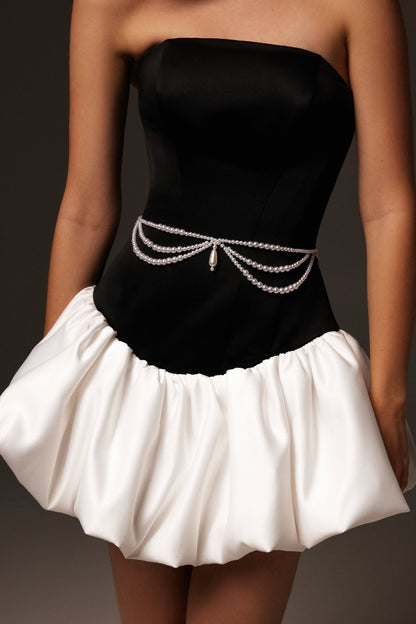 SWAN-LIKE MINI CORSET DRESS, GLOW-UP