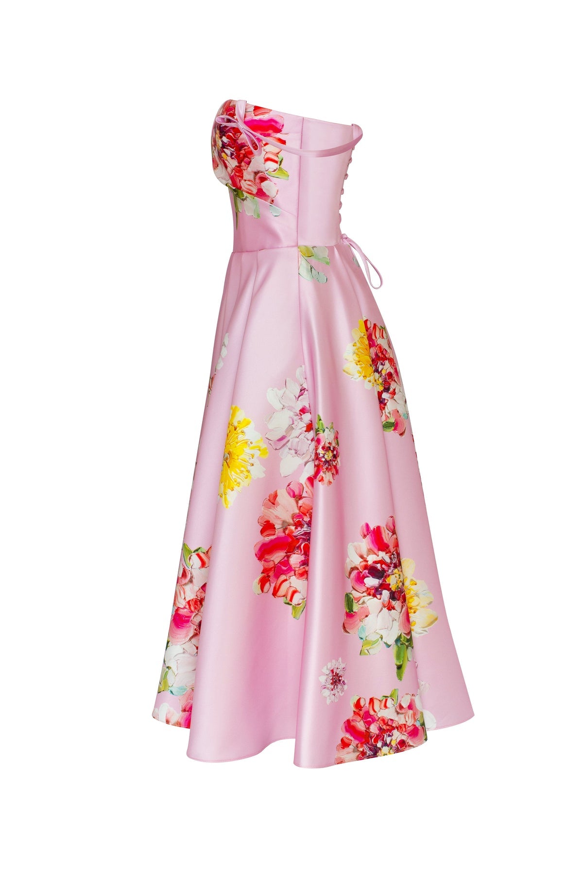 TEA-LENGTH PASTEL PINK FLORAL DRESS, GLOW-UP