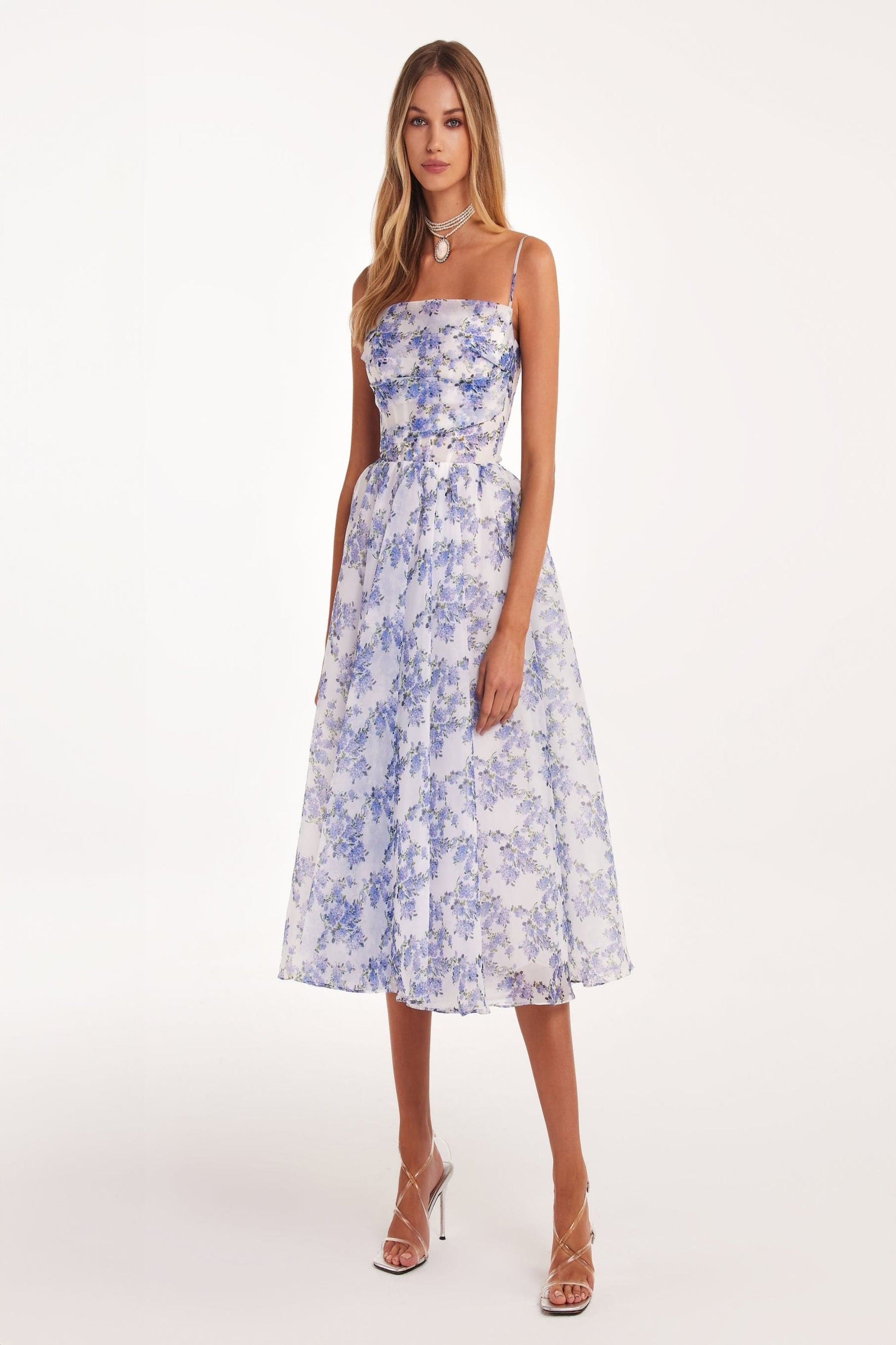 blue hydrangea bridesmaid dress Cleo
