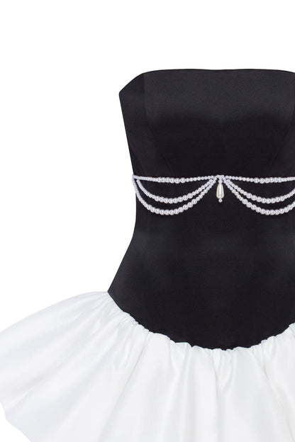 SWAN-LIKE MINI CORSET DRESS, GLOW-UP