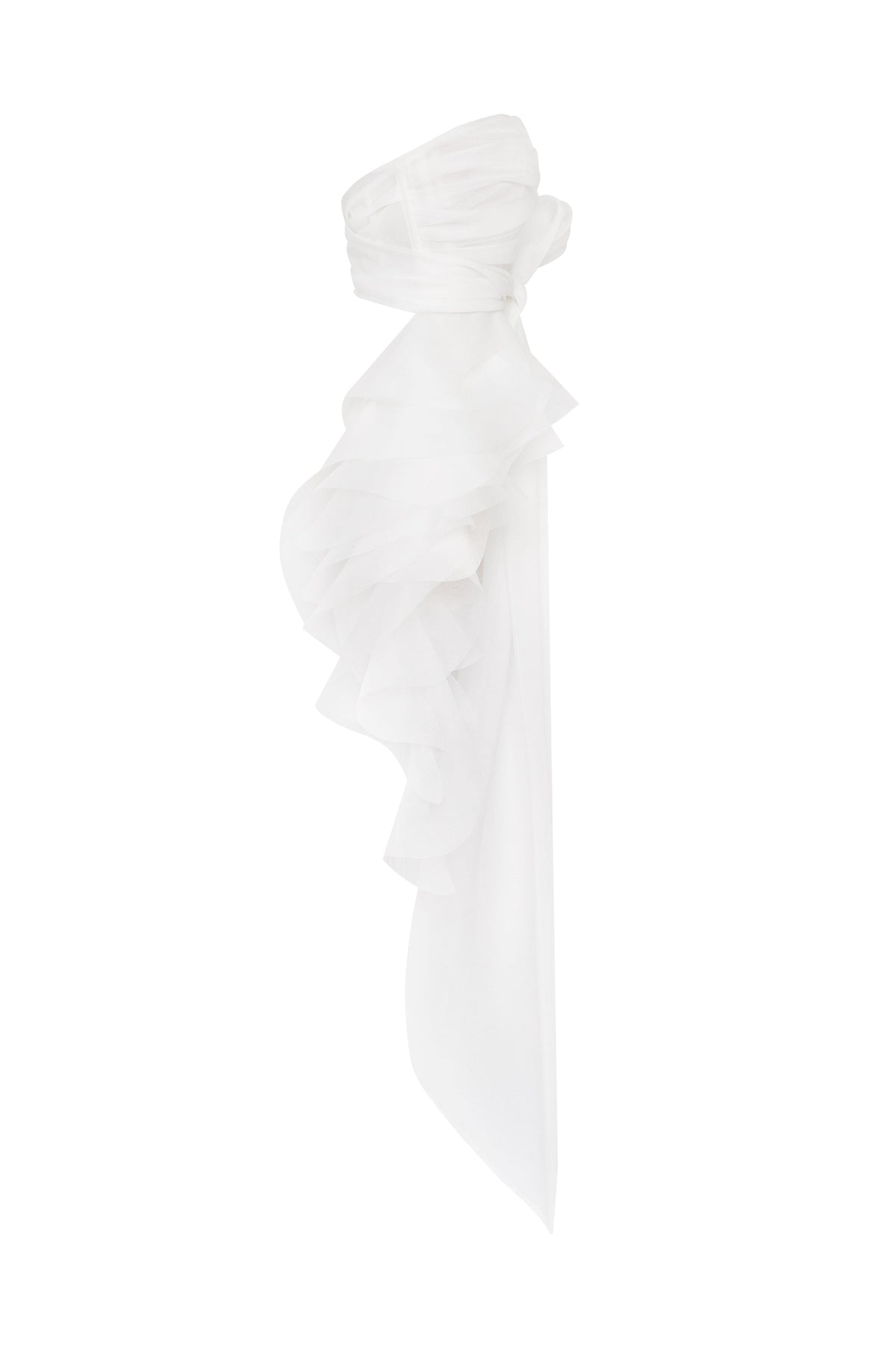 DREAMY BLOUSE WITH MERINGUE FLOUNCES IN WHITE, MIDNIGHT WALK