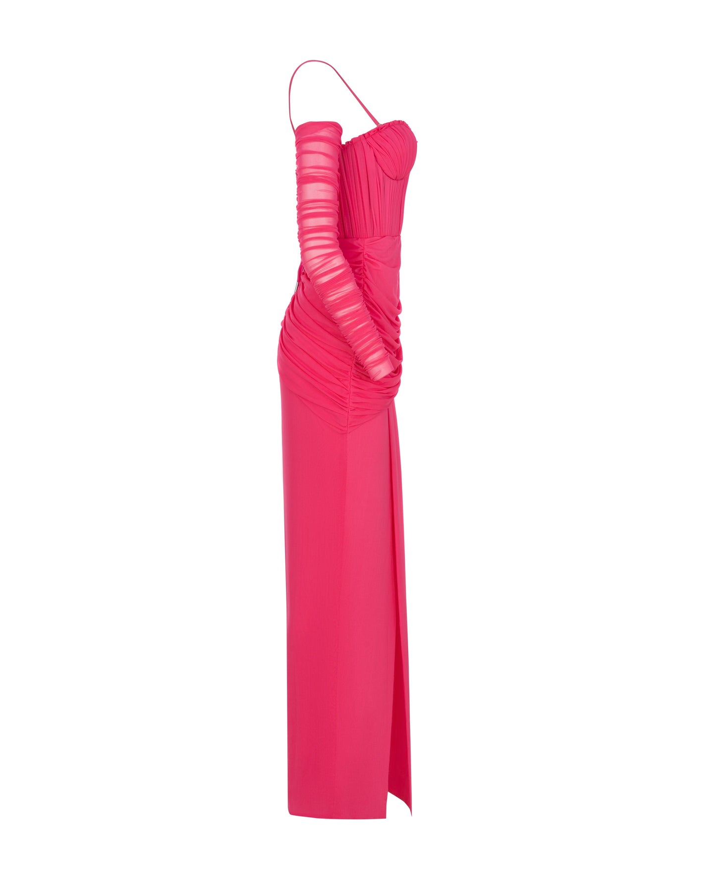 FULL PINK BUSTIER MAXI DRESS