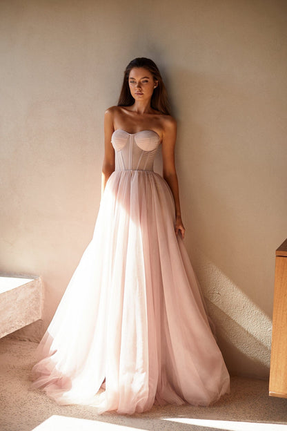 MISTY ROSE TULLE MAXI DRESS