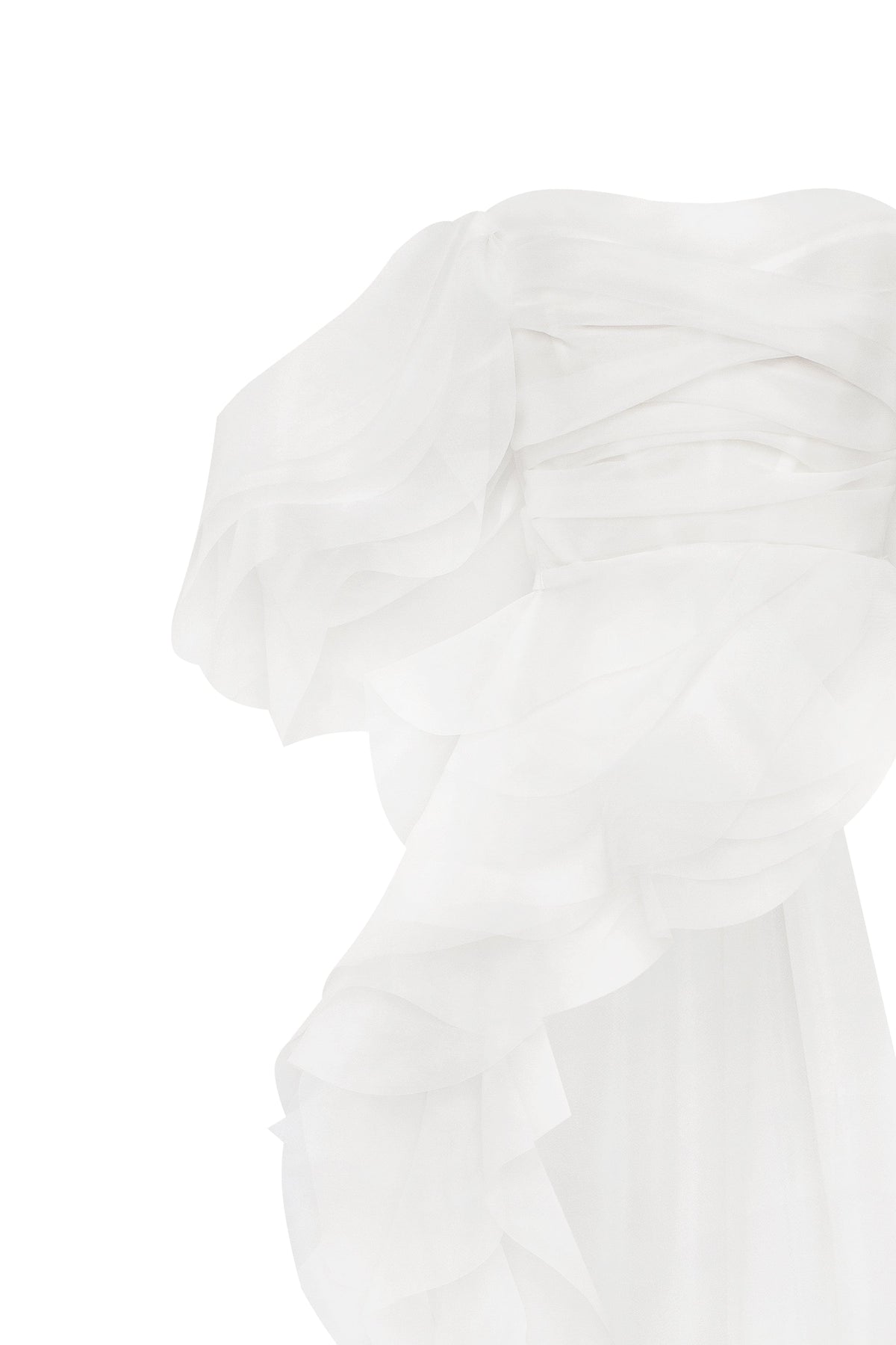 DREAMY BLOUSE WITH MERINGUE FLOUNCES IN WHITE, MIDNIGHT WALK