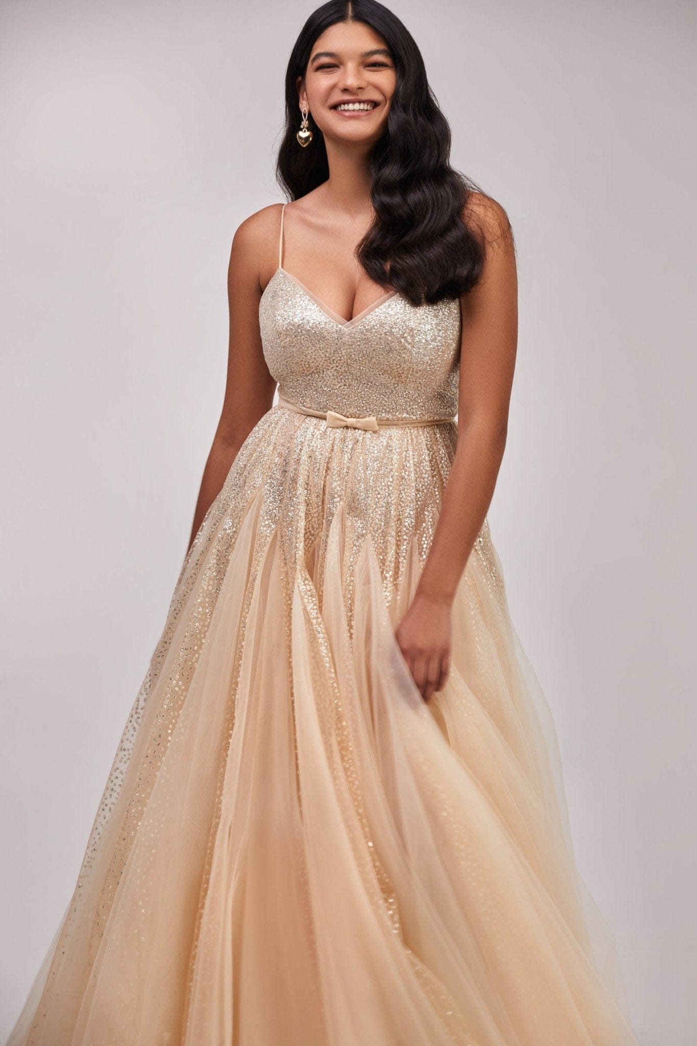 LILY FITTED MAXI TULLE DRESS