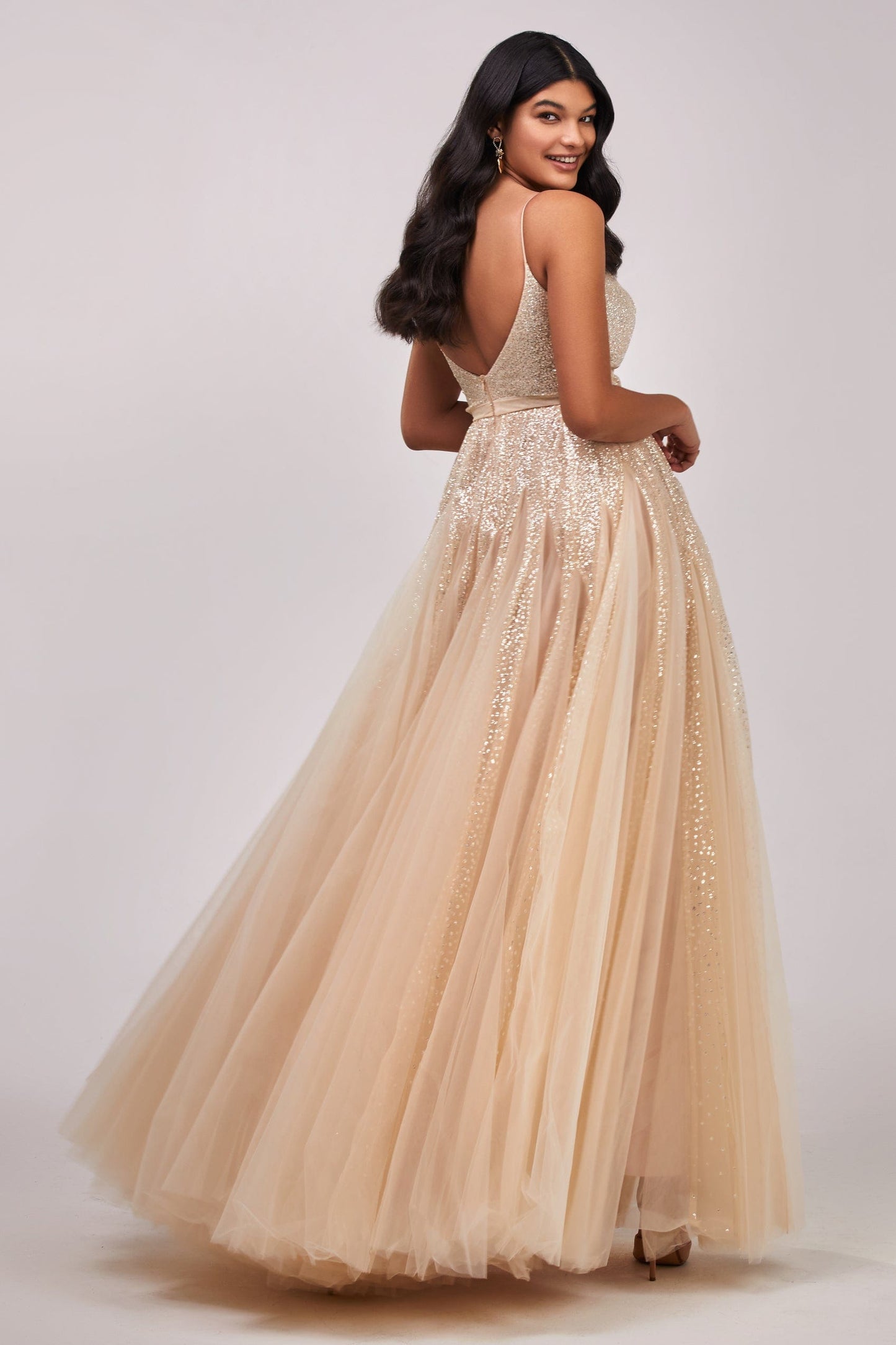 LILY FITTED MAXI TULLE DRESS