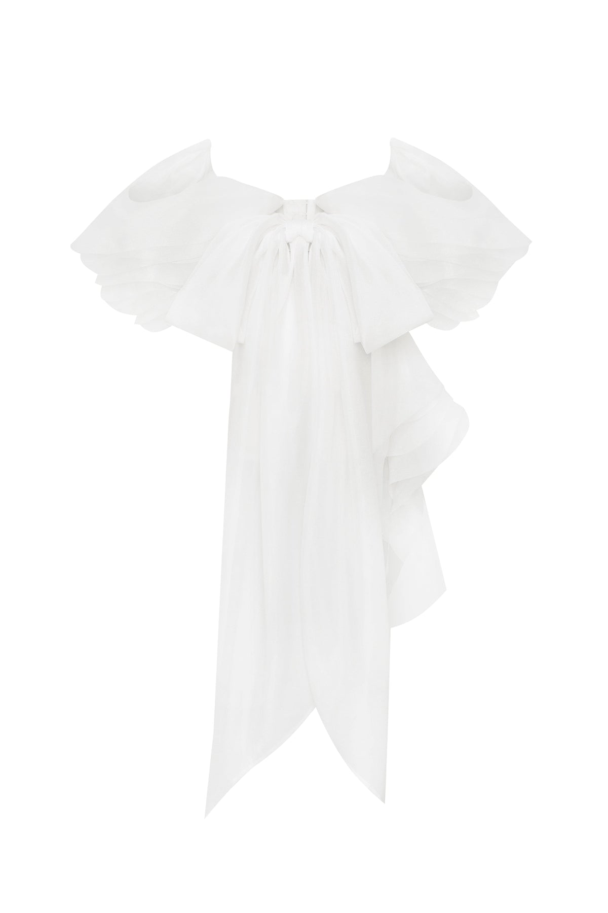DREAMY BLOUSE WITH MERINGUE FLOUNCES IN WHITE, MIDNIGHT WALK