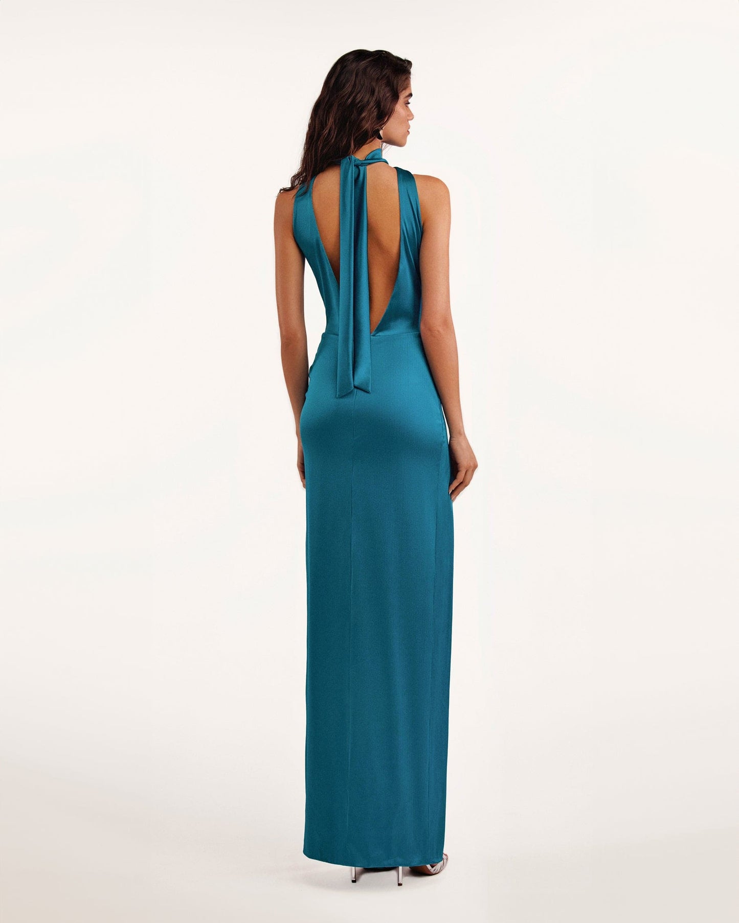 AQUAMARINE MOCK NECK SLEEVELESS MAXI