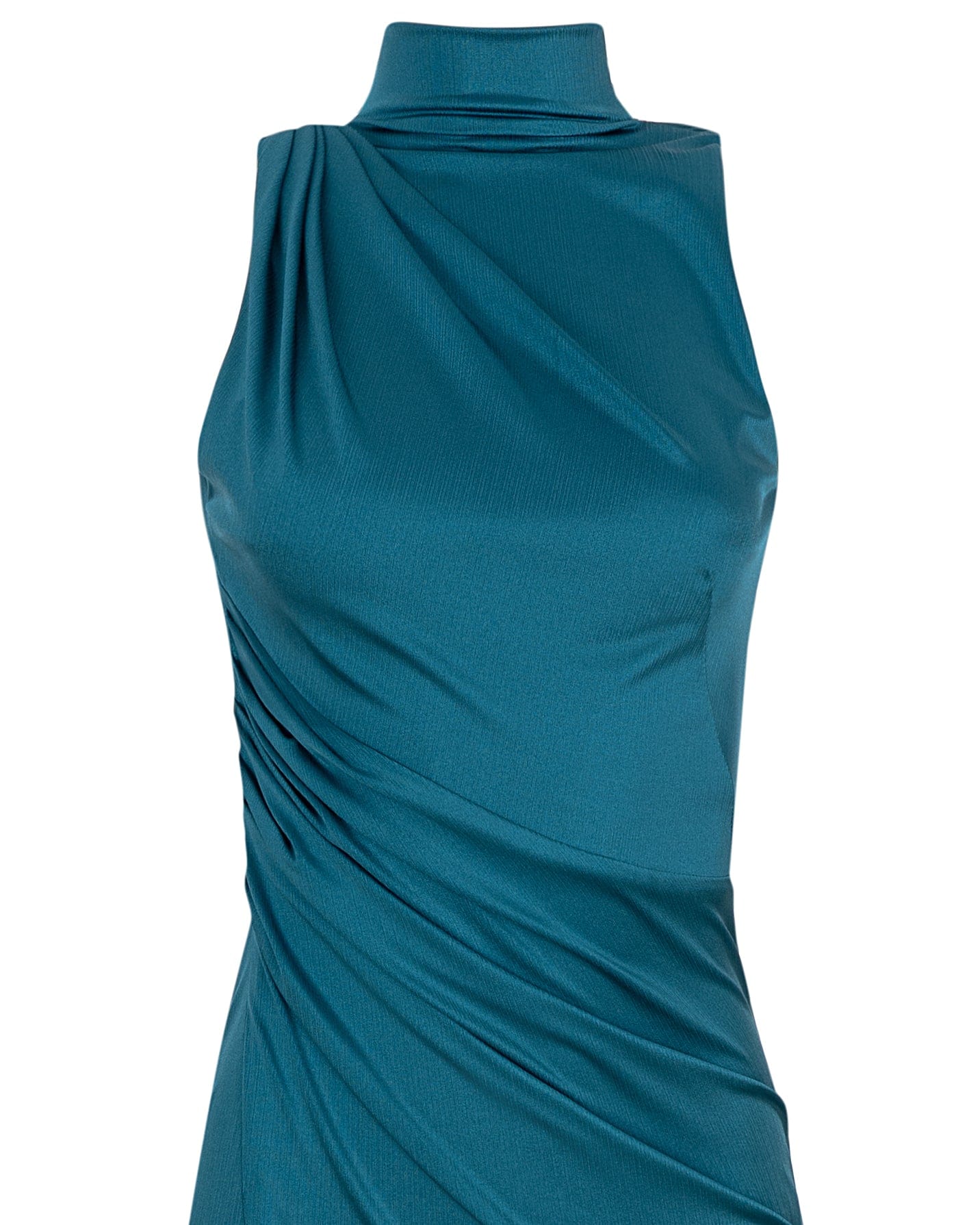 AQUAMARINE MOCK NECK SLEEVELESS MAXI