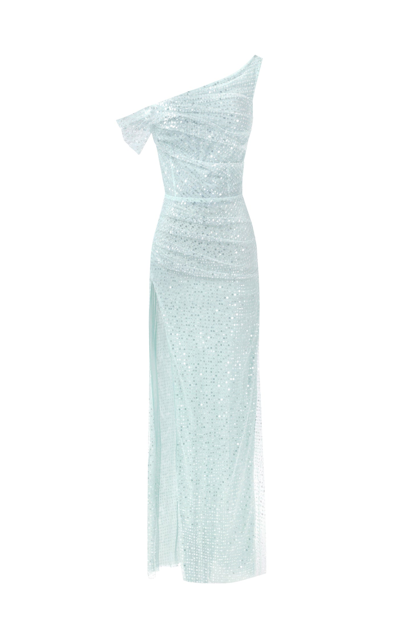 MINT GREEN STRIKING SEQUINED MAXI DRESS