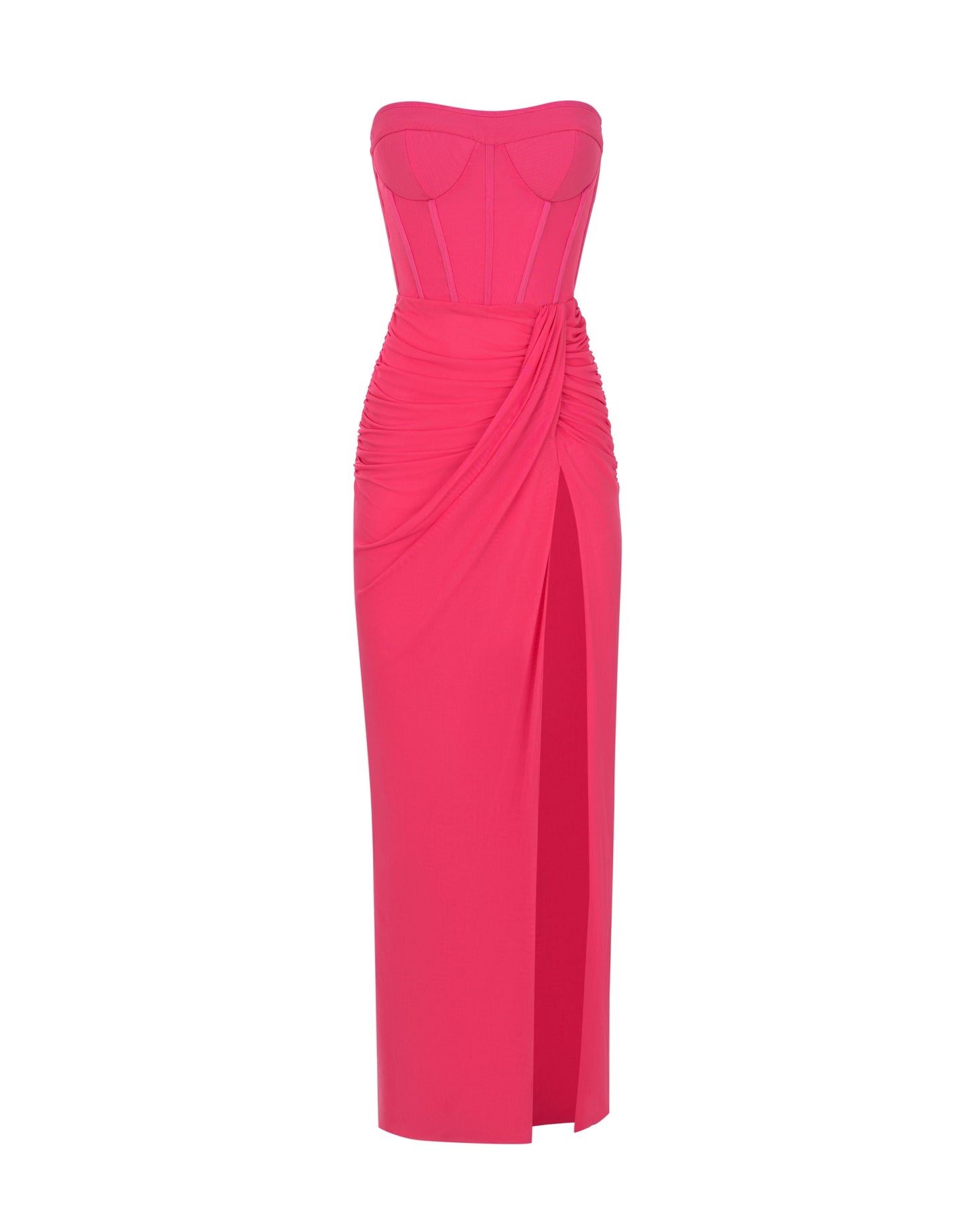 STRIKING PINK OFF SHOULDER MAXI DRESS