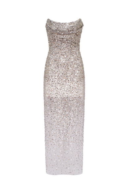 ENTRANCE WORTHY SEQUINED MAXI DRESS