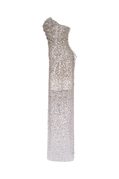 ENTRANCE WORTHY SEQUINED MAXI DRESS