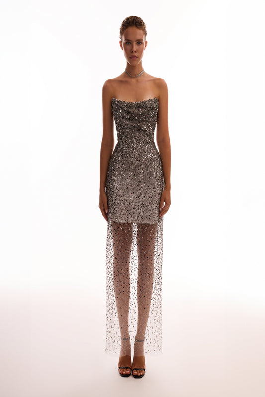 ENTRANCE WORTHY SEQUINED MAXI DRESS