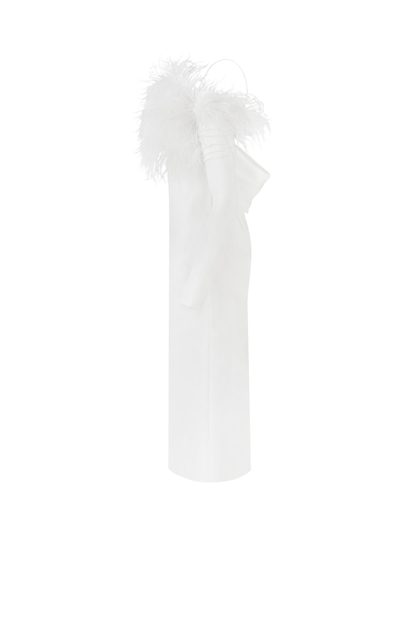 VOGUISH FEATHER MIDI DRESS