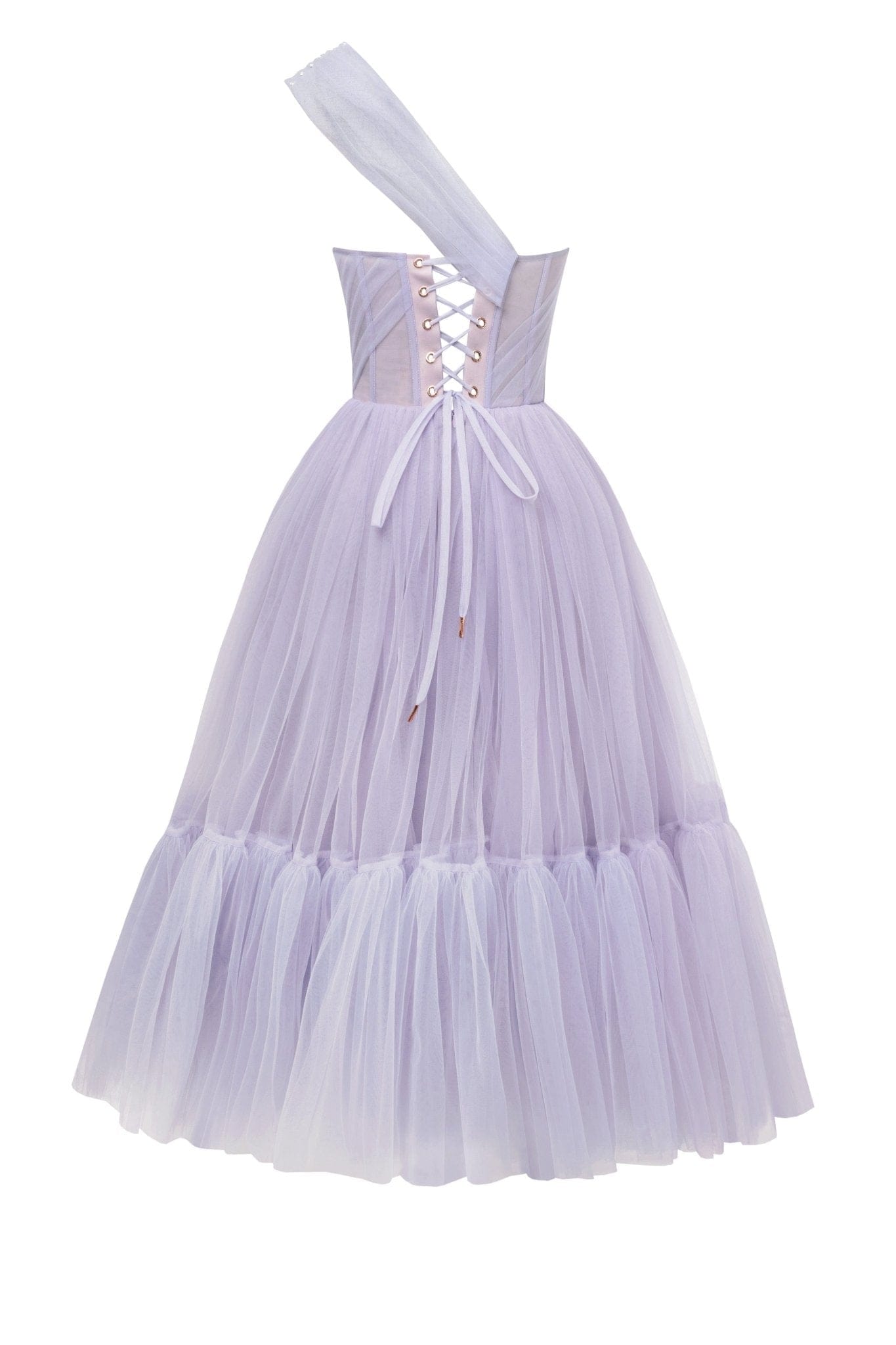 LAVENDER ONE SHOULDER COCKTAIL TULLE DRESS