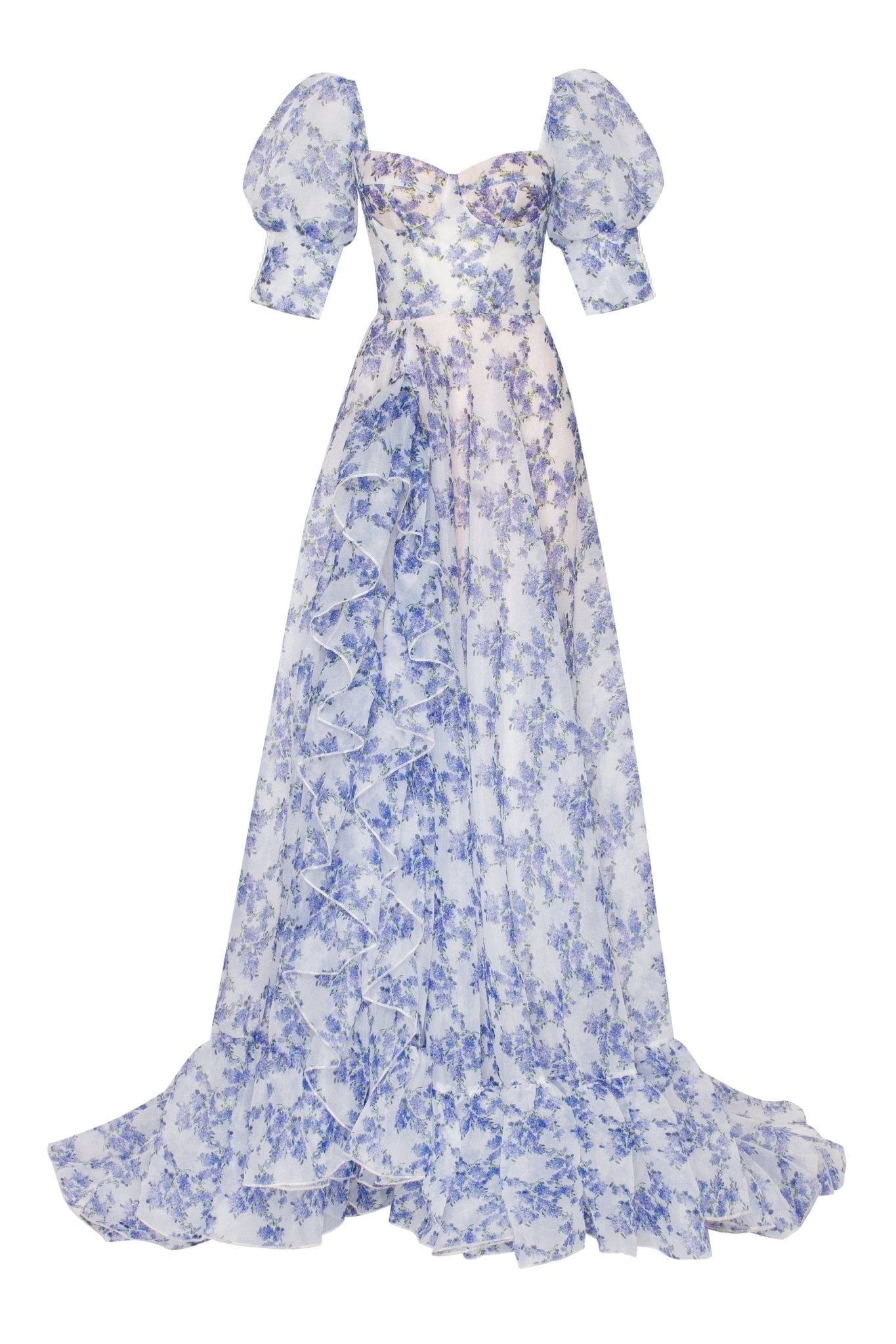 BLUE HYDRANGEA MAXI PRINCESS DRESS - XXS BLUE HYDRANGEA MAXI PRINCESS DRESS - XXS