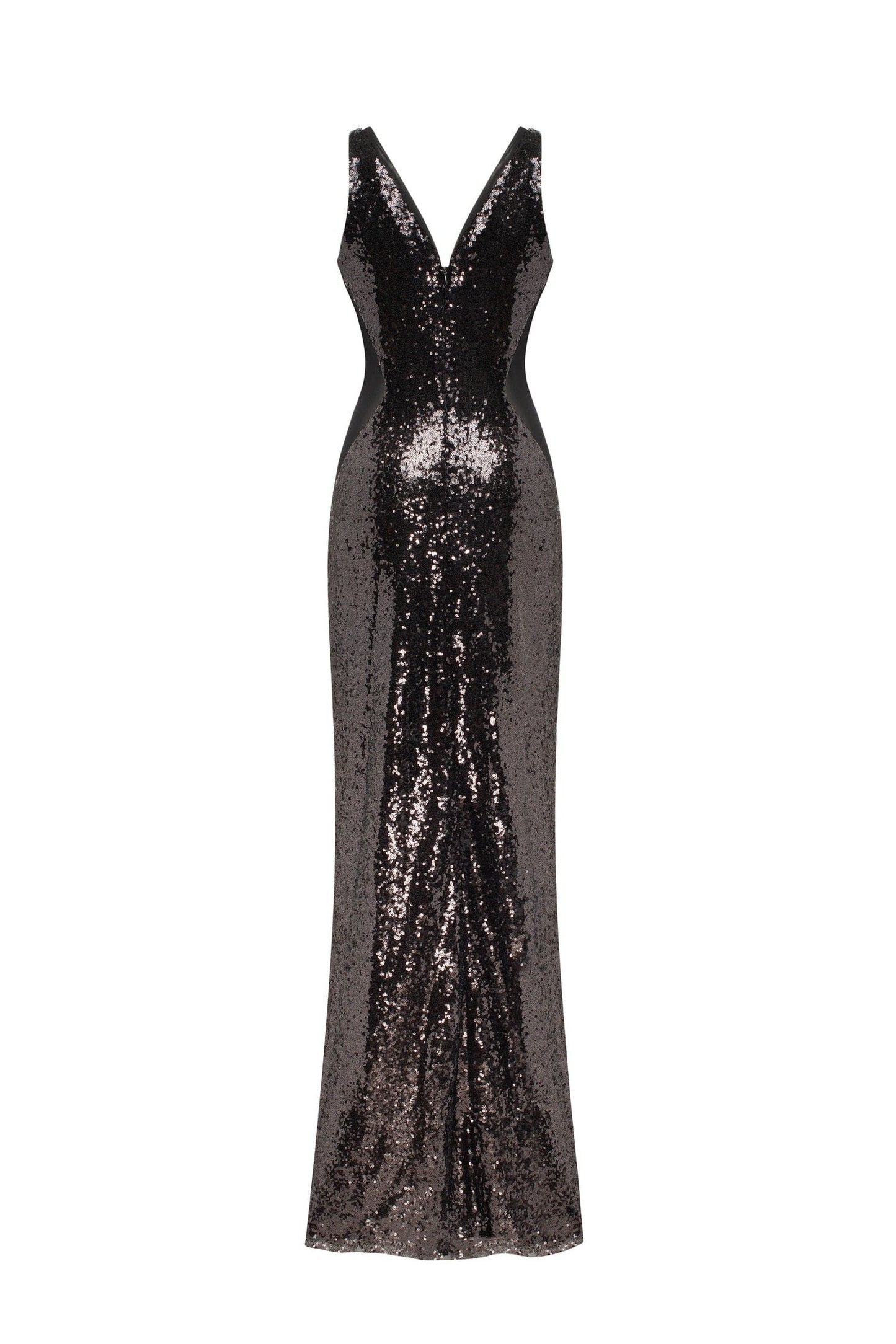 DAZZLING FULLY BLACK SEQUINED MAXI DRESS