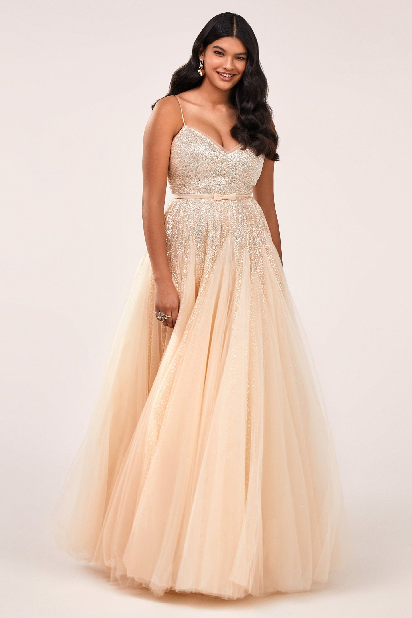 LILY FITTED MAXI TULLE DRESS