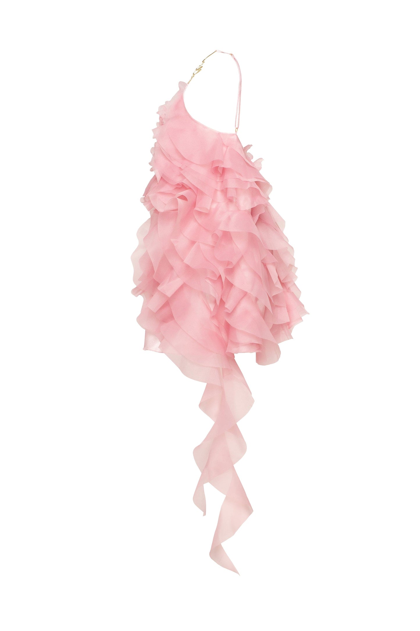 ROMANTIC RUFFLED PINK MINI DRESS