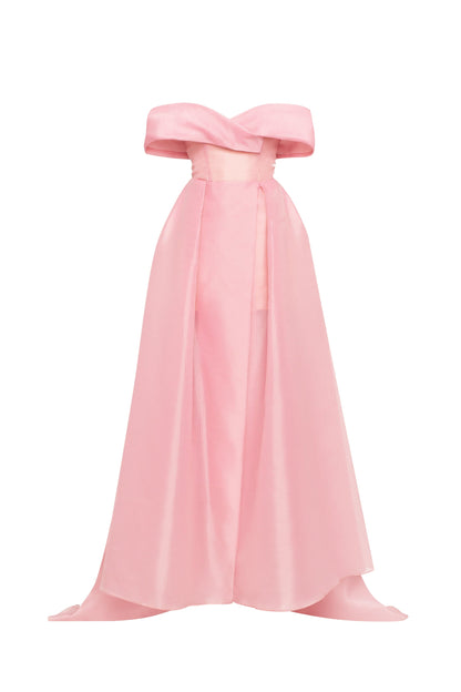 EDEN GARDEN MISTY ROSE OFF SHOULDER MAXI DRESS