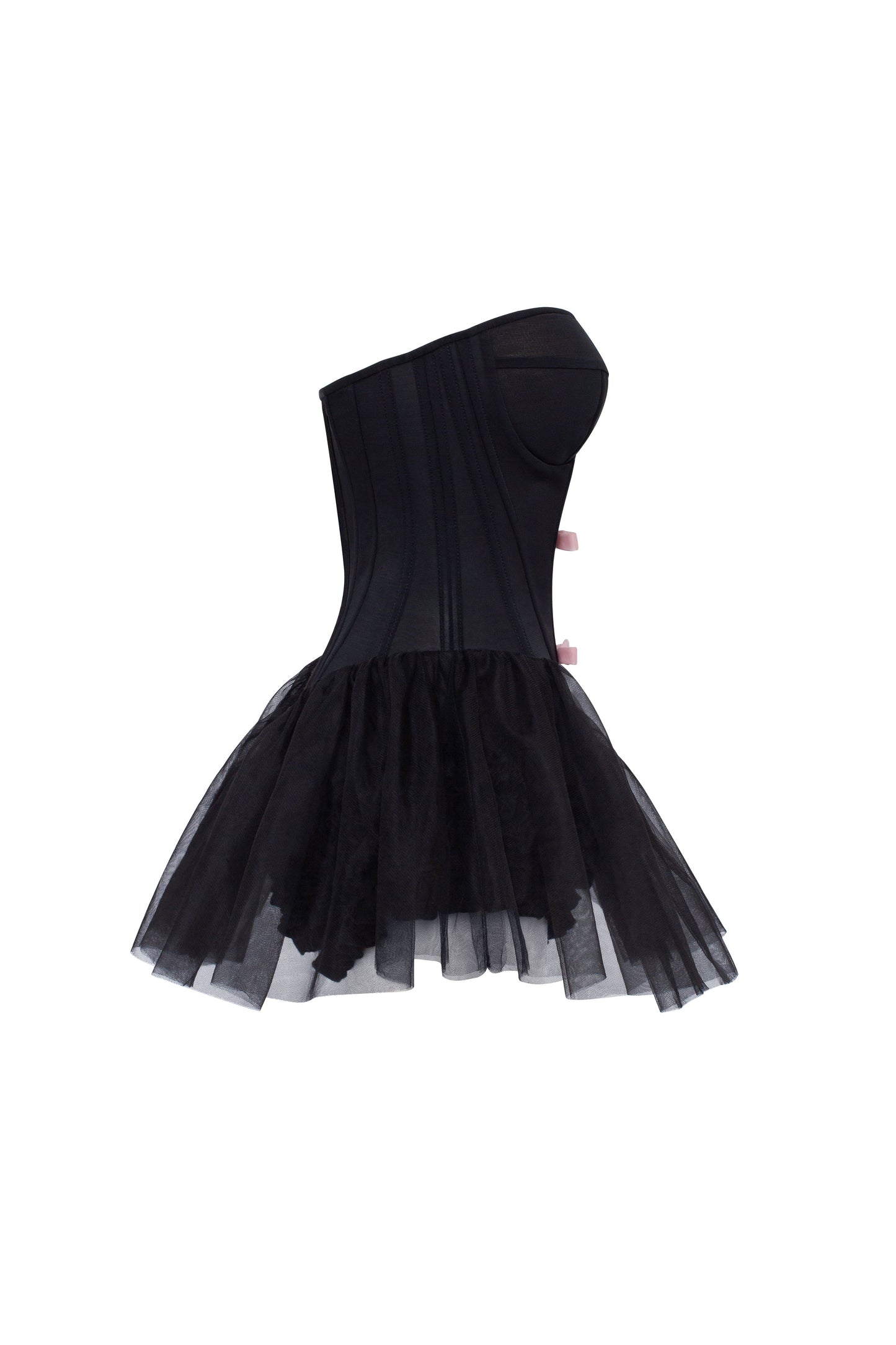 TUTU BLACK MINI DRESS WITH PINK BOWS