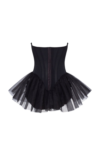 TUTU BLACK MINI DRESS WITH PINK BOWS