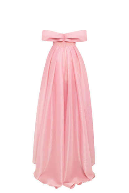 EDEN GARDEN MISTY ROSE OFF SHOULDER MAXI DRESS