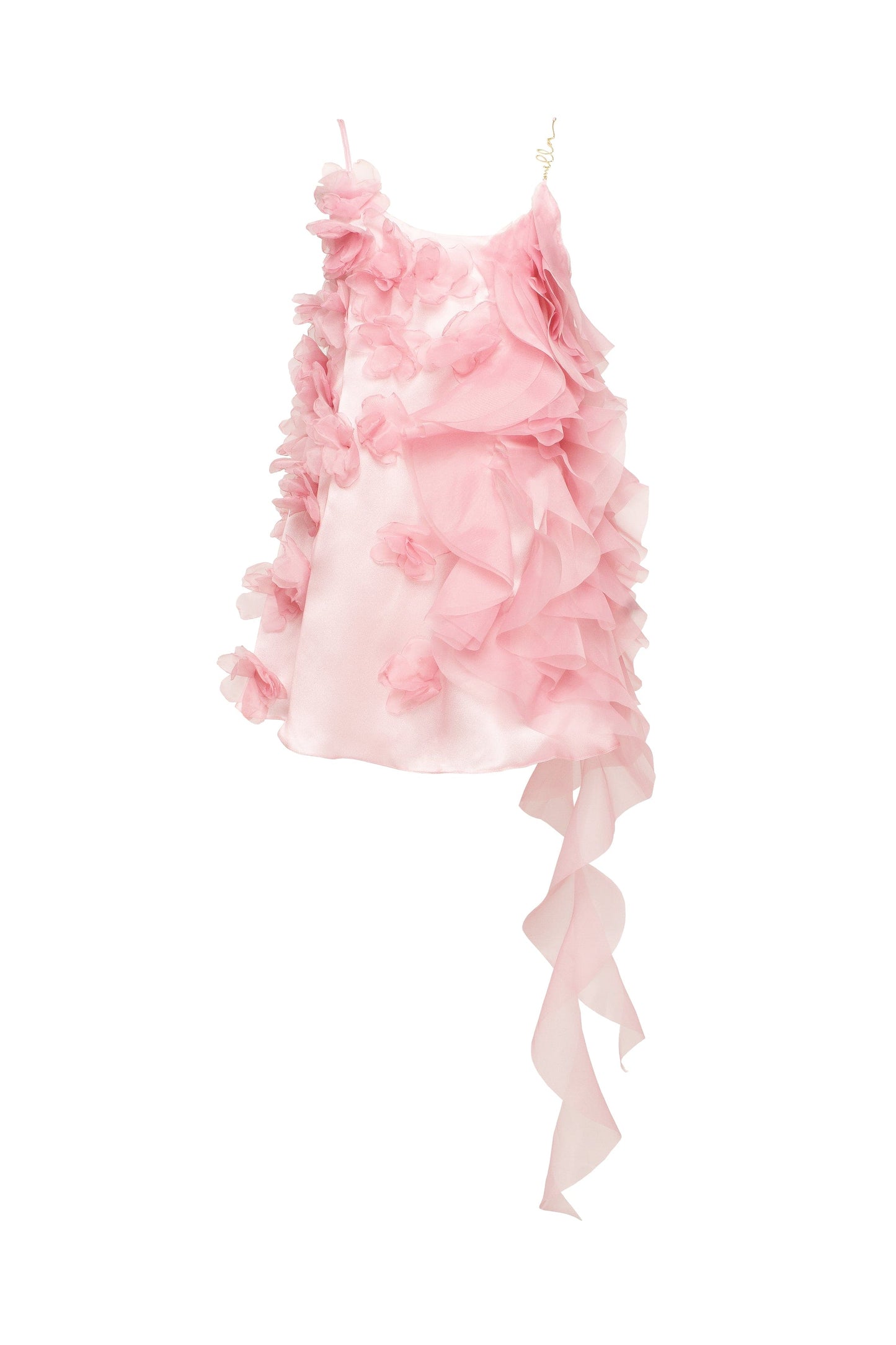 ROMANTIC RUFFLED PINK MINI DRESS