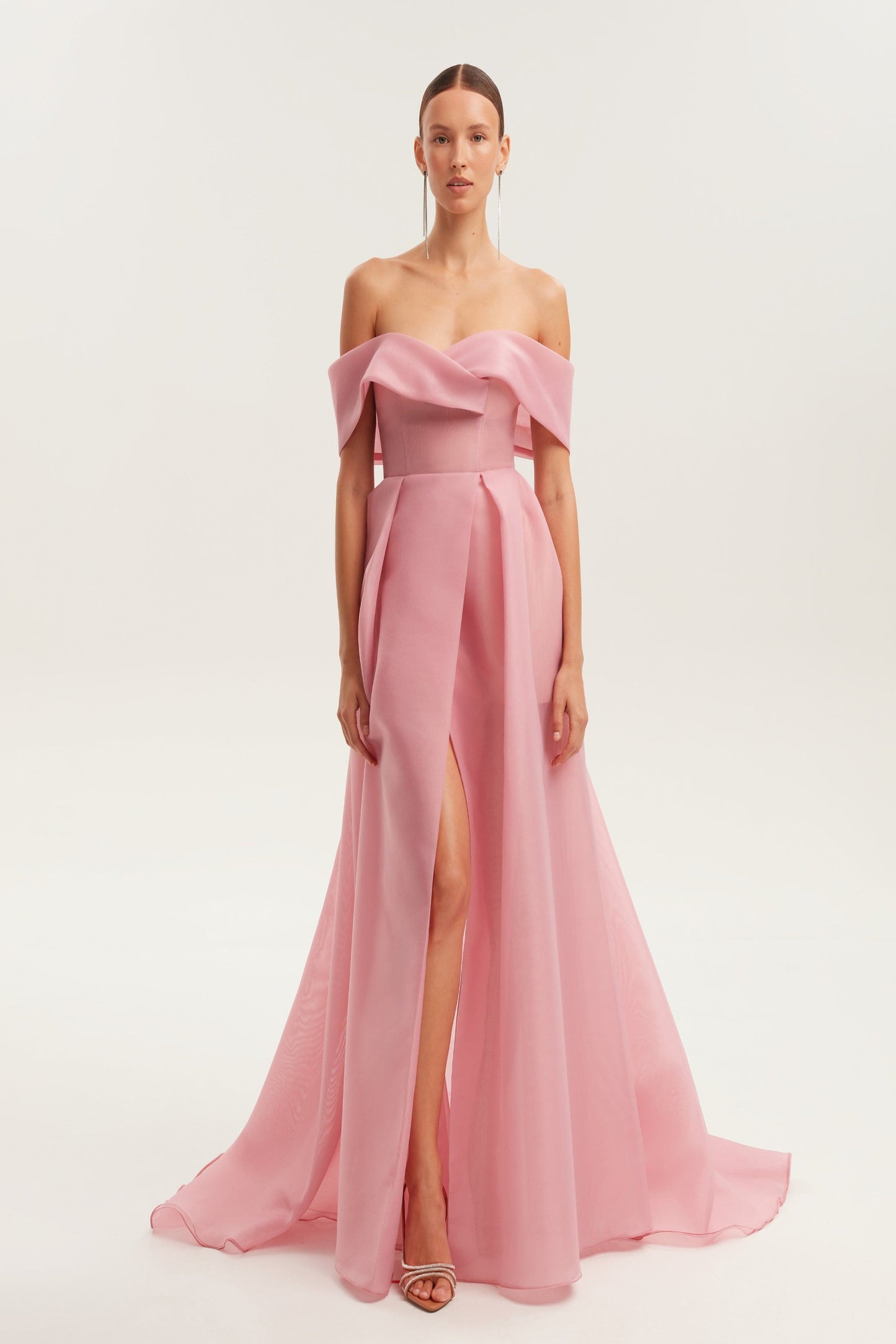 EDEN GARDEN MISTY ROSE OFF SHOULDER MAXI DRESS