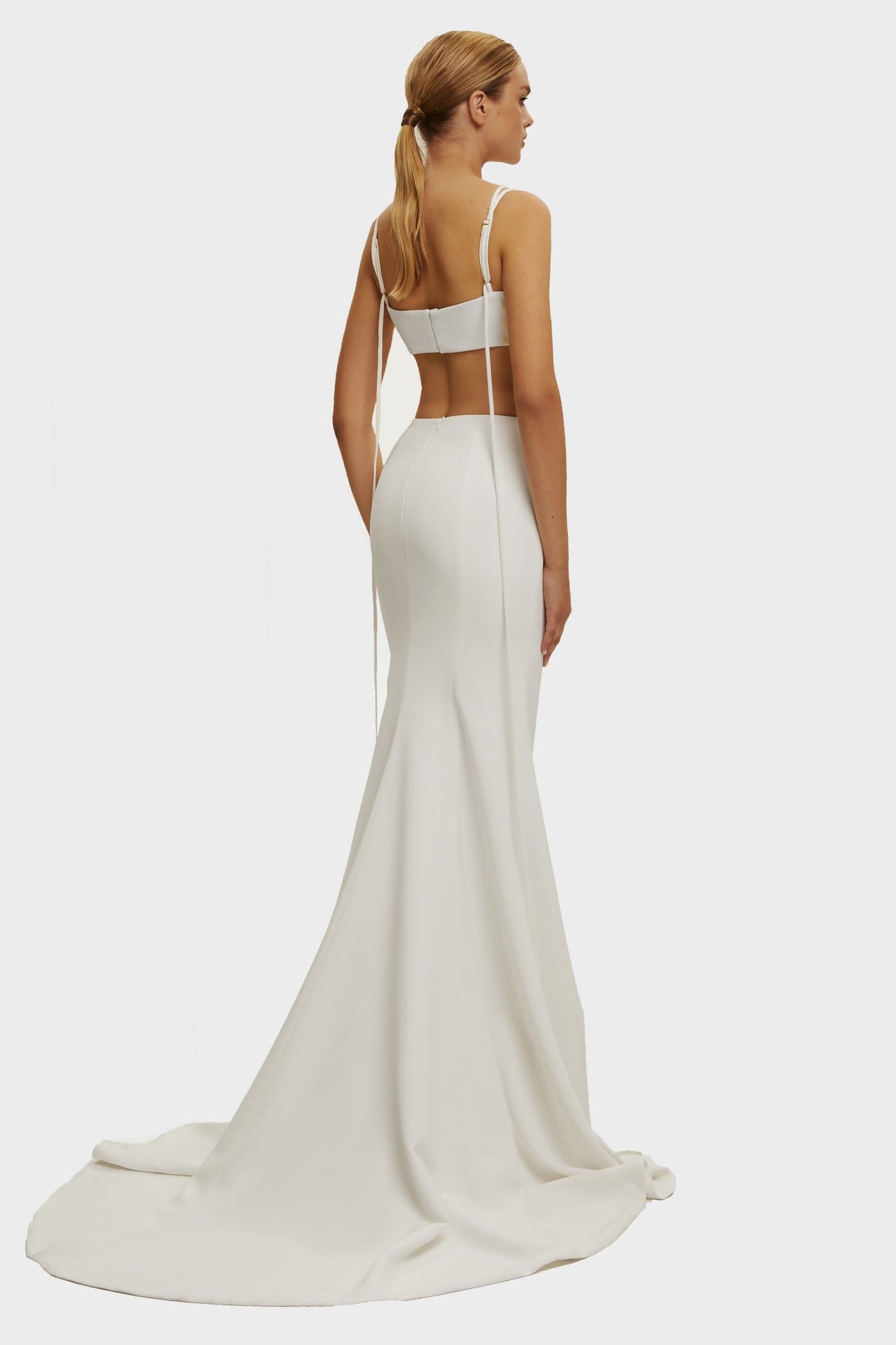 PURE WHITE SIDE CUT MAXI DRESS