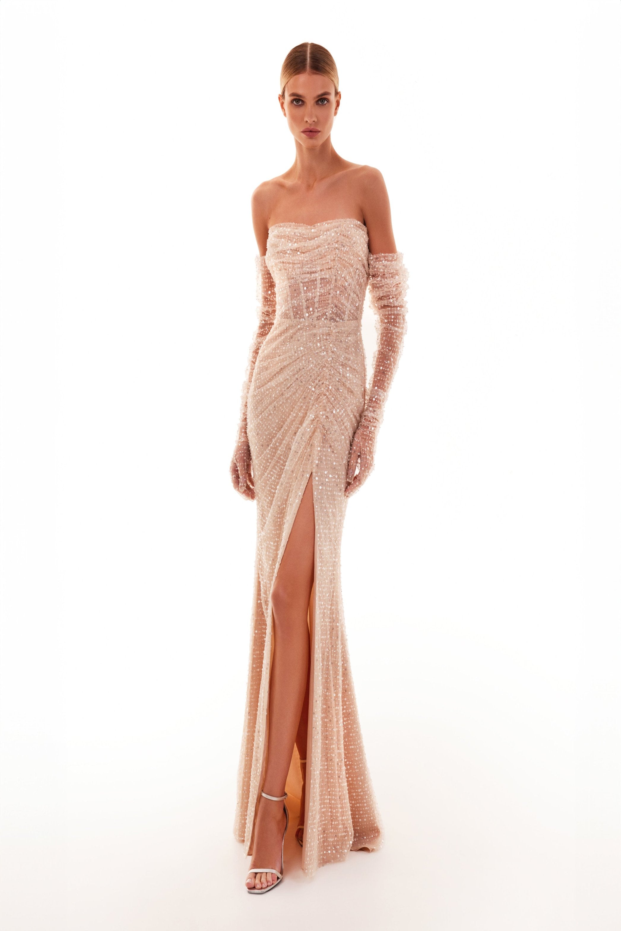 SPECTACULAR SEQUINED MAXI DRESS IN GOLD