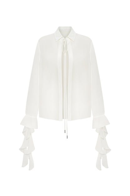 WHITE FEATHERS COCKTAIL DRESS & BLOUSE